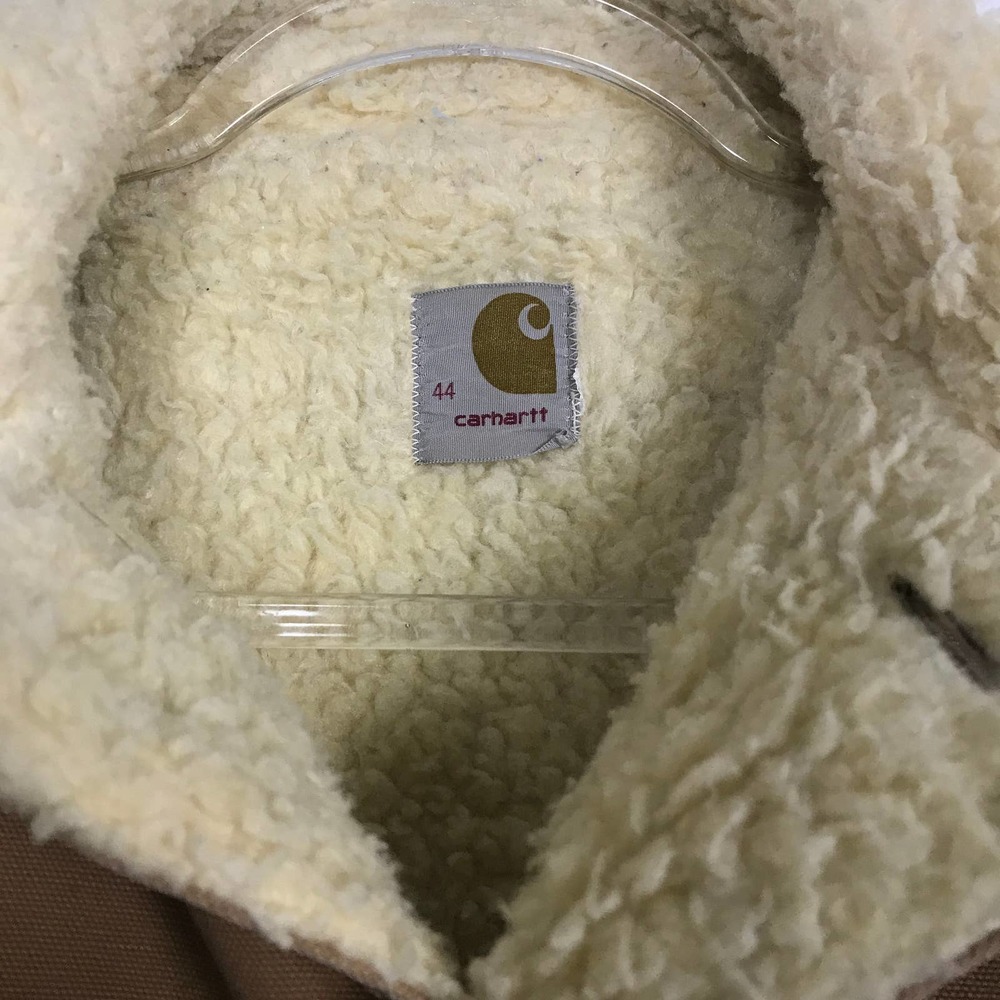 VTG 70s Carhartt Sherpa Canvas Barn Chore Coat 44 - Picture 4 of 8